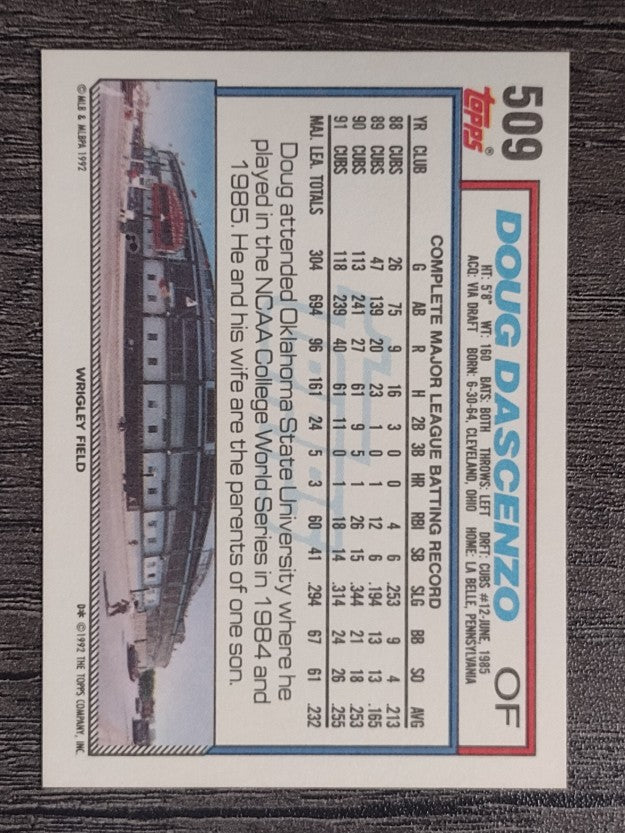 1992 Topps #509 Doug Dascenzo