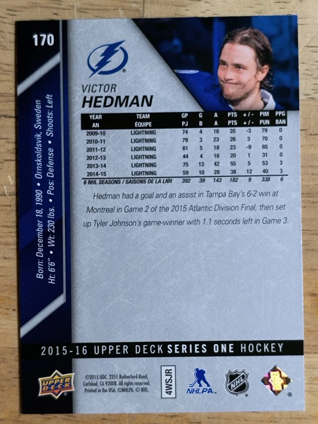 2015-16 Upper Deck #170 Victor Hedman