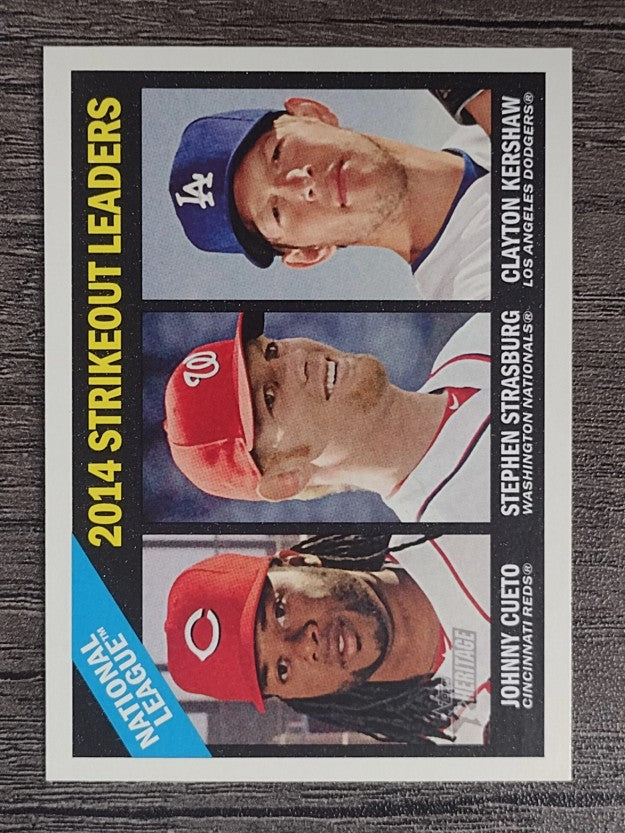 2015 Topps Heritage #225 Clayton Kershaw/Johnny Cueto/Stephen Strasburg