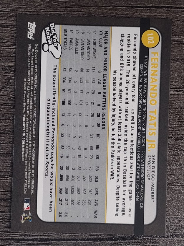 2020 Topps Big League #102 Fernando Tatis Jr.