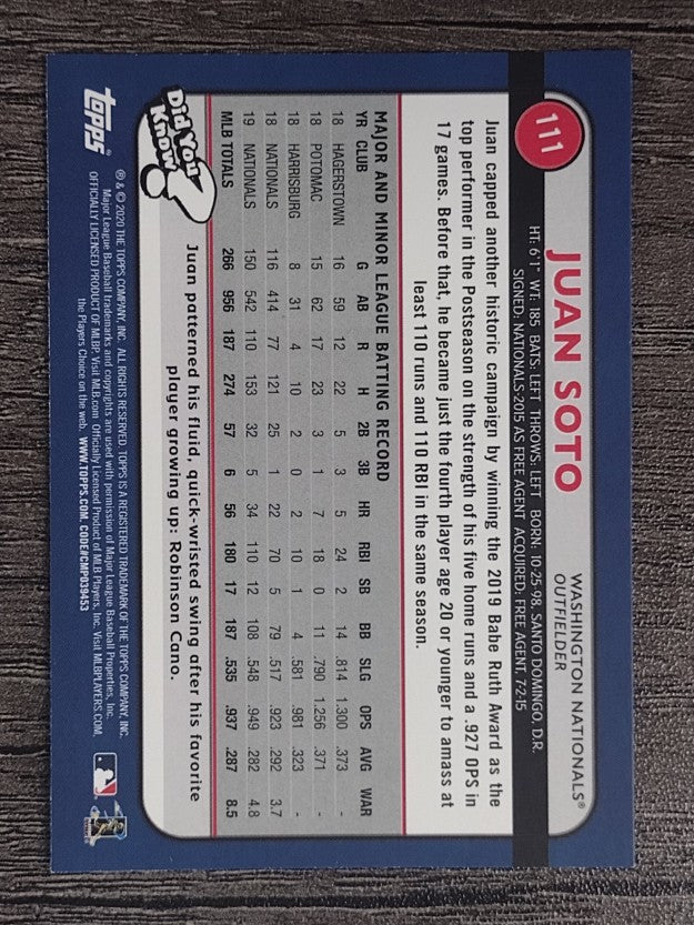 2020 Topps Big League #111 Juan Soto