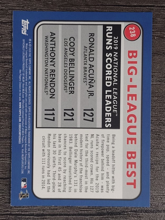 2020 Topps Big League #238 Anthony Rendon/Cody Bellinger/Ronald Acuna Jr. LL