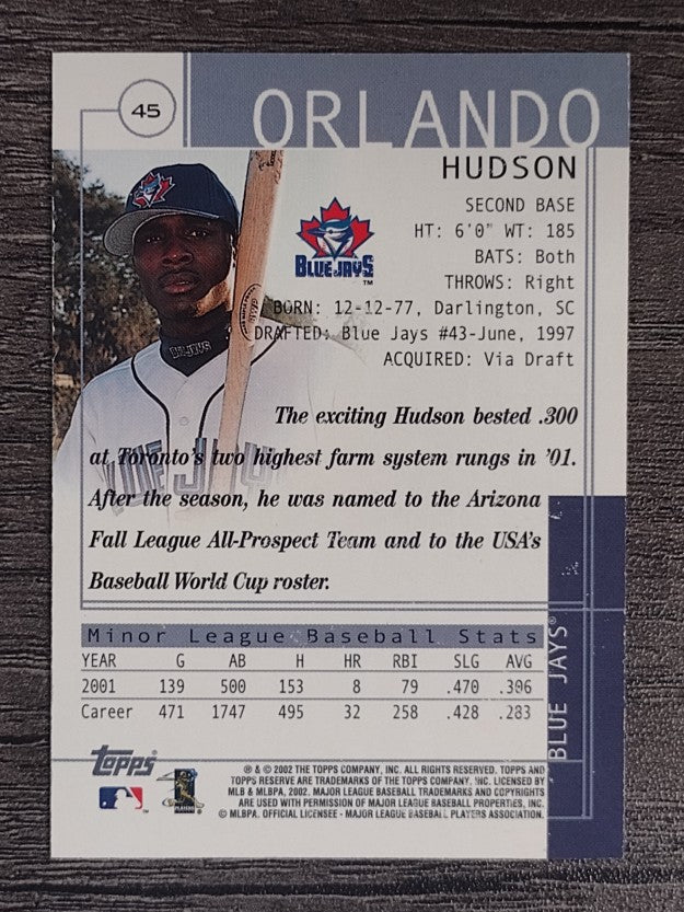 2002 Topps Reserve #45 Orlando Hudson