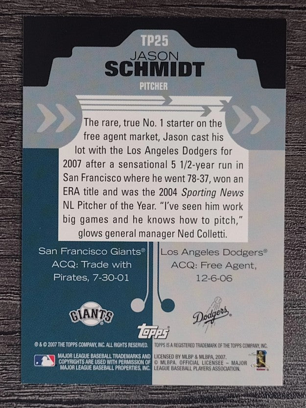 2007 Topps Trading Places #TP25 Jason Schmidt