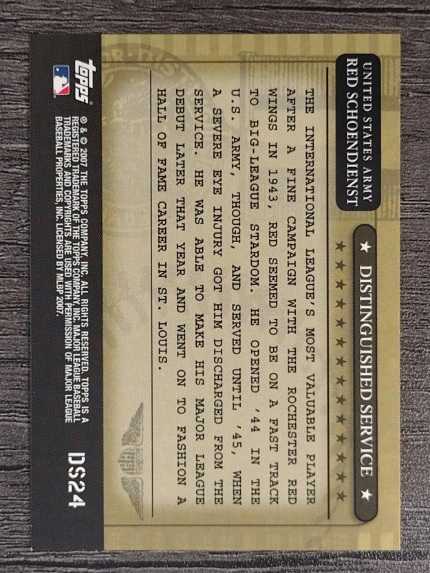2007 Topps Distinguished Service #DS24 Red Schoendienst