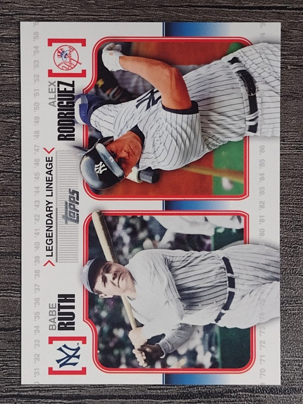 2010 Topps Legendary Lineage #LL3 Babe Ruth/Alex Rodriguez