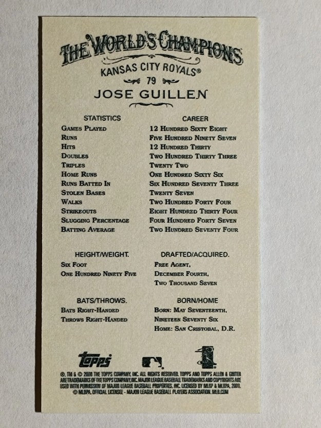 2008 Topps Allen and Ginter Mini Black #79 Jose Guillen