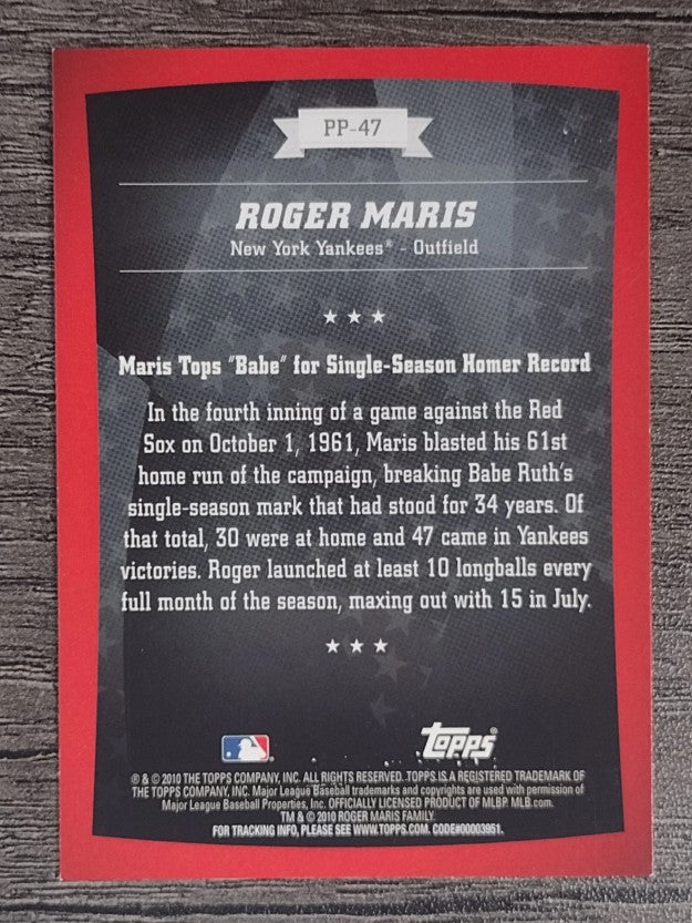 2010 Topps Peak Performance #47 Roger Maris (NM)