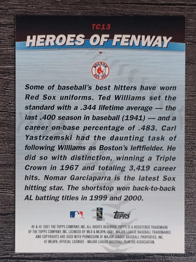 2001 Topps Combos #TC13 Carl Yastrzemski/Ted Williams/Nomar Garciaparra