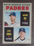 2019 Topps Heritage #262 Jacob Nix RC/Luis Urias RC