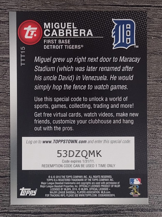 2010 Topps Topps Town #TTT15 Miguel Cabrera