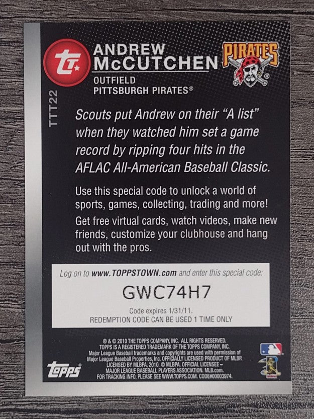 2010 Topps Topps Town #TTT22 Andrew McCutchen