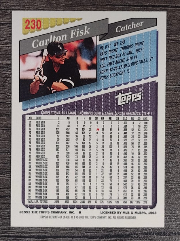 2001 Topps Archives #414 Carlton Fisk 93