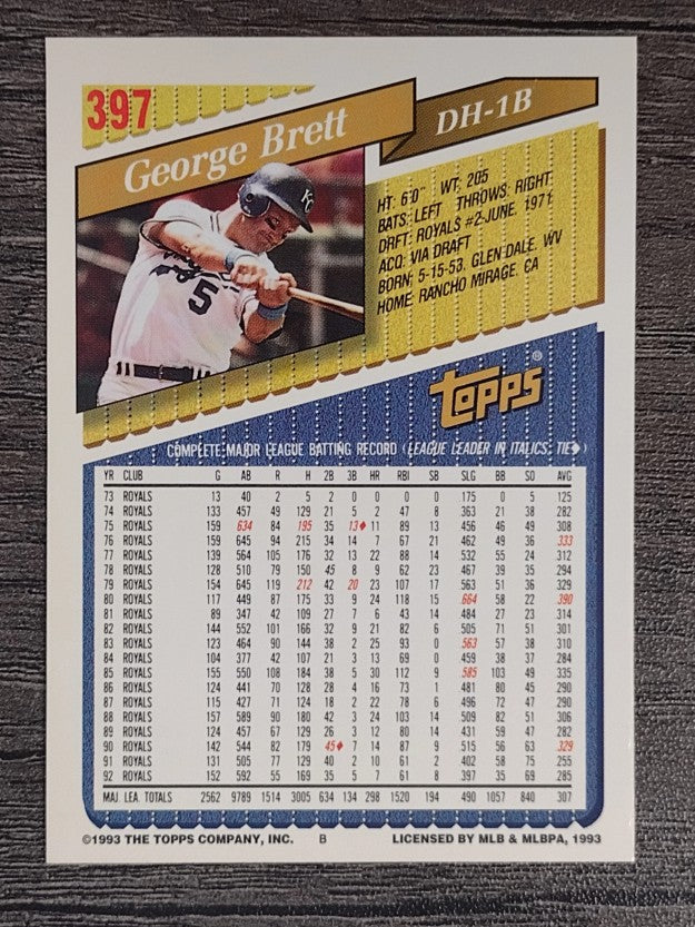 1993 Topps #397 George Brett