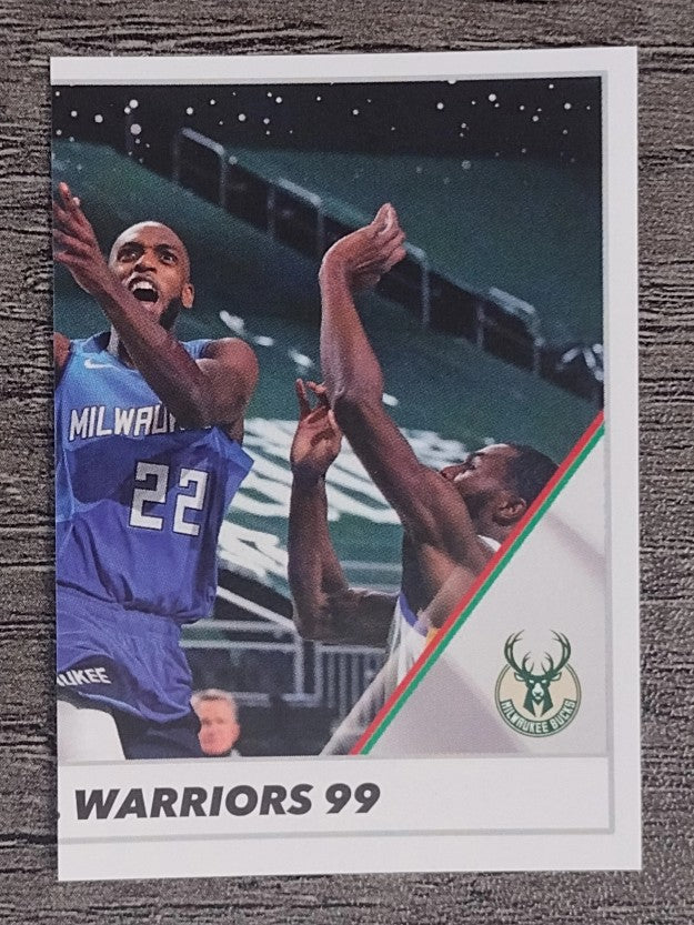 2021-22 Panini Stickers #15 Khris Middleton/Warriors at Bucks/Right Half