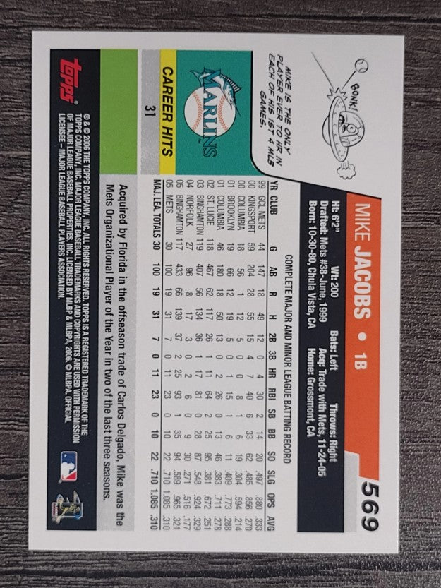 2006 Topps #569 Mike Jacobs