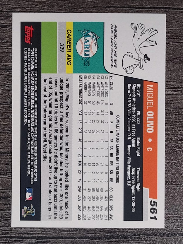 2006 Topps #561 Miguel Olivo