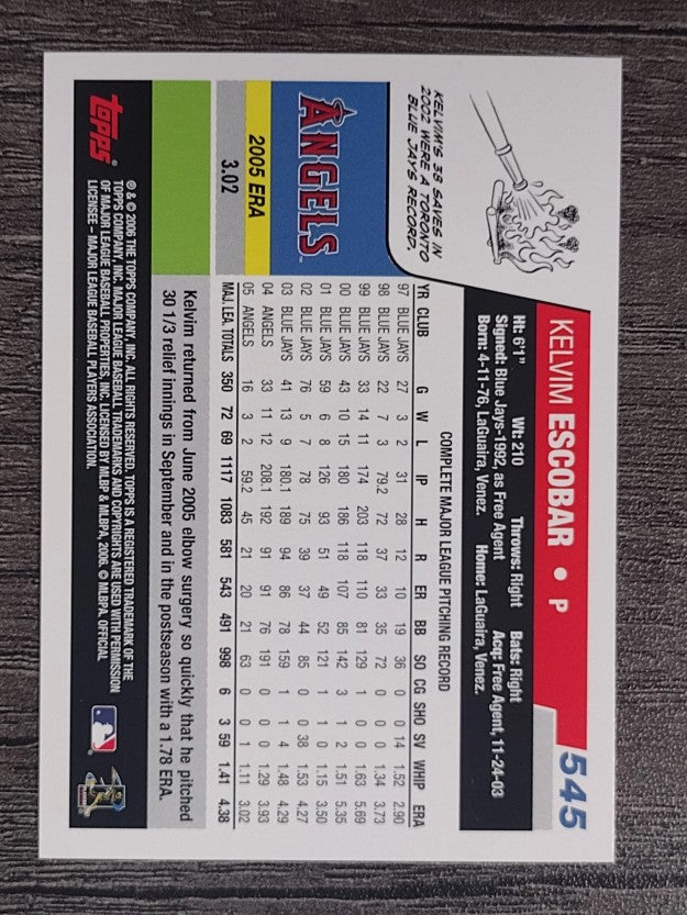 2006 Topps #545 Kelvim Escobar