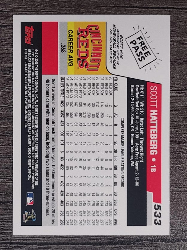 2006 Topps #533 Scott Hatteberg