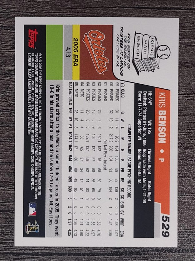 2006 Topps #529 Kris Benson