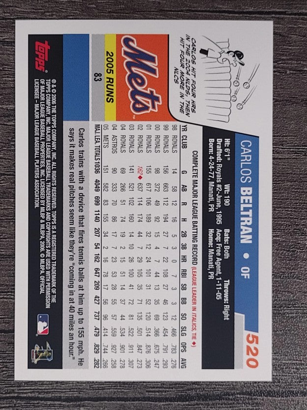 2006 Topps #520 Carlos Beltran