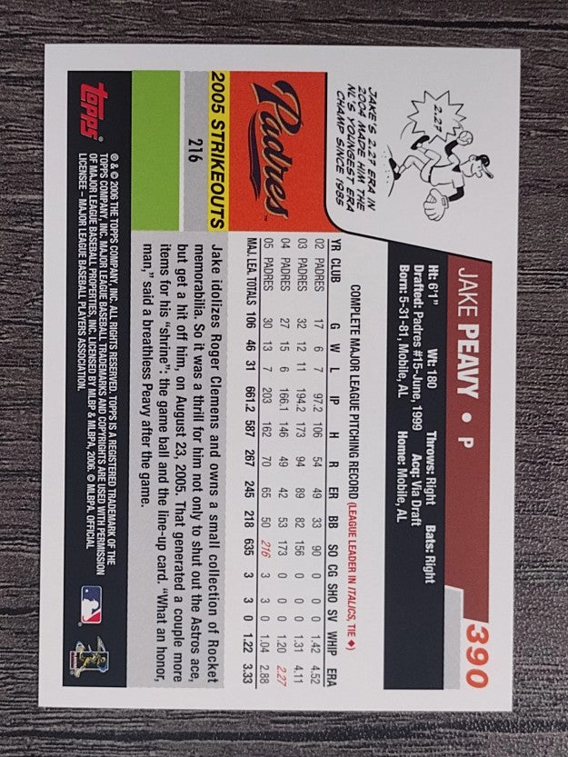 2006 Topps #390 Jake Peavy