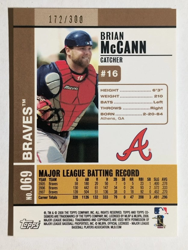 2008 Topps Co-Signers Silver Bronze #69a Brian McCann