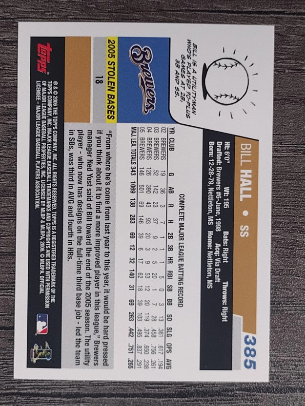 2006 Topps #385 Bill Hall