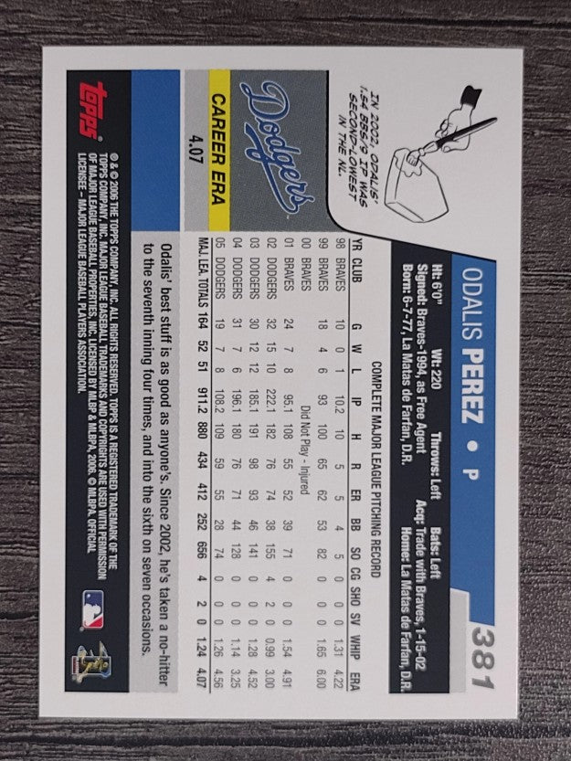 2006 Topps #381 Odalis Perez