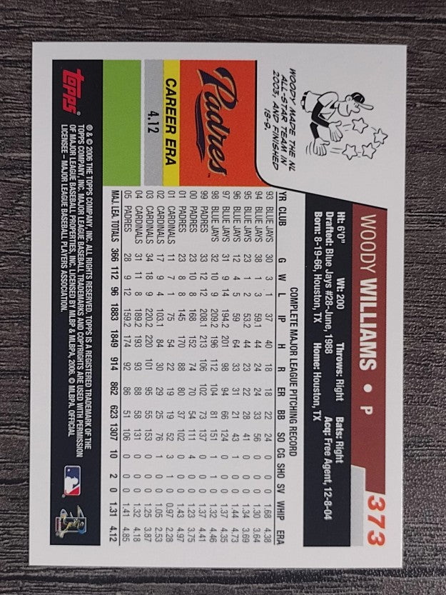 2006 Topps #373 Woody Williams