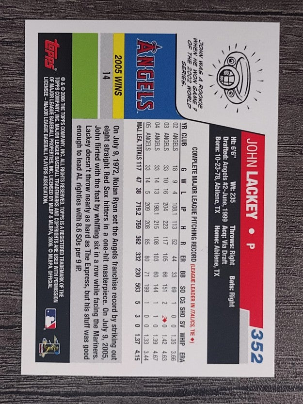 2006 Topps #352 John Lackey