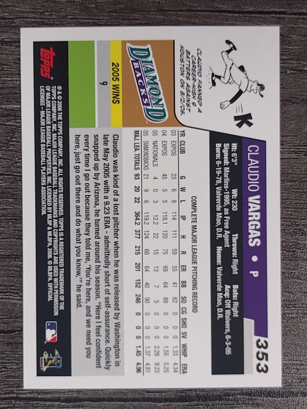2006 Topps #353 Claudio Vargas
