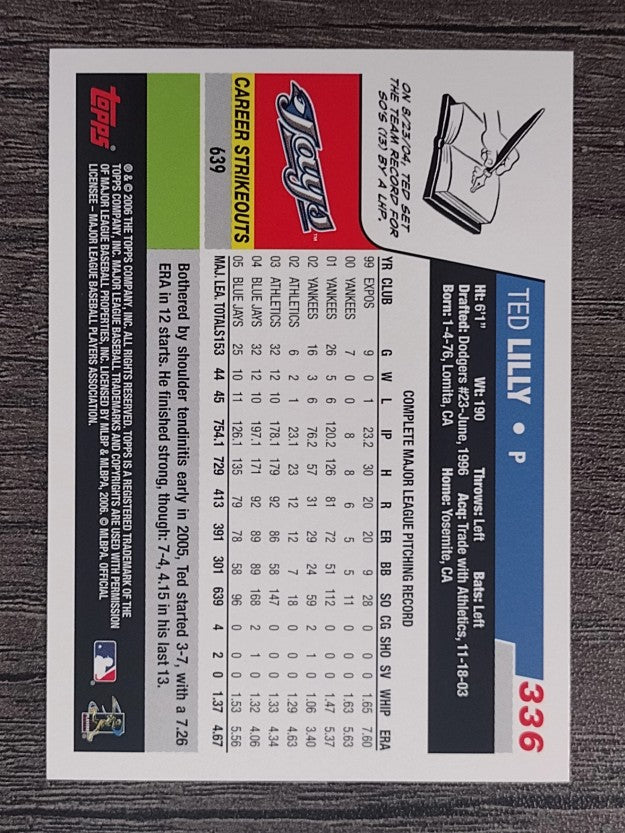 2006 Topps #336 Ted Lilly