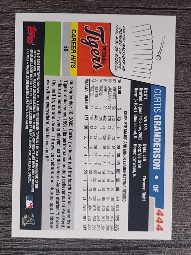 2006 Topps #444 Curtis Granderson