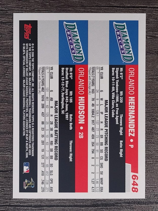 2006 Topps #648 Orlando Hernandez/Orlando Hudson