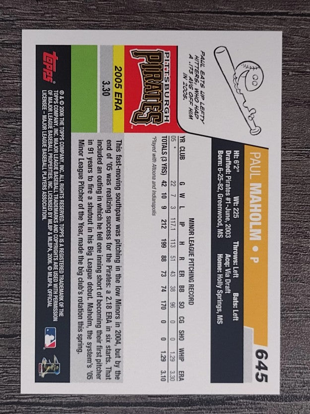 2006 Topps #645 Paul Maholm