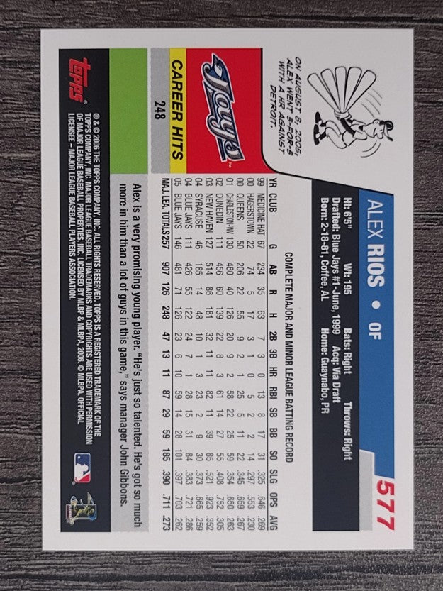 2006 Topps #577 Alex Rios