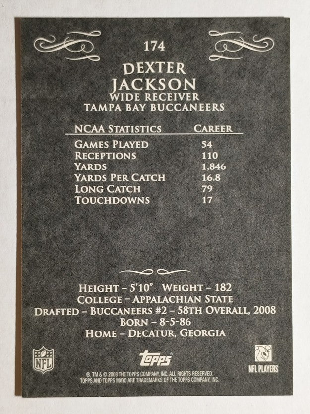 2008 Topps Mayo #174 Dexter Jackson RC