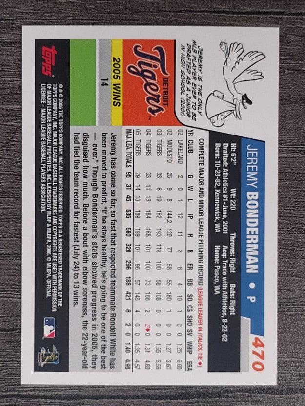 2006 Topps #470 Jeremy Bonderman