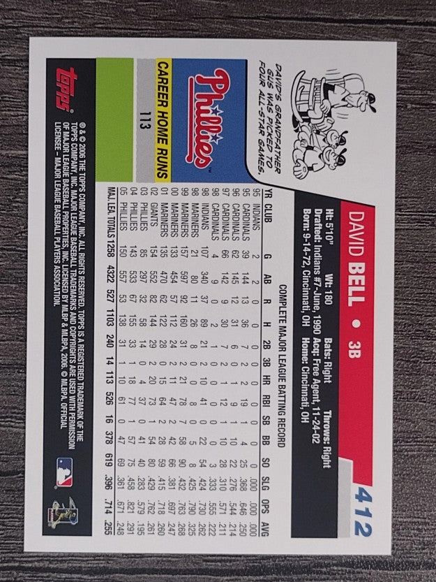 2006 Topps #412 David Bell