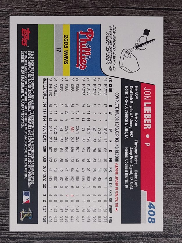 2006 Topps #408 Jon Lieber