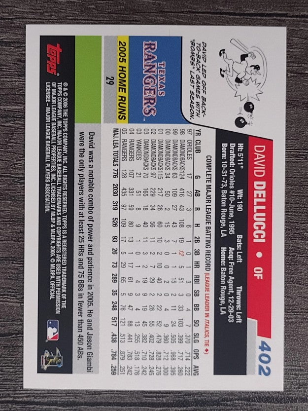 2006 Topps #402 David Dellucci