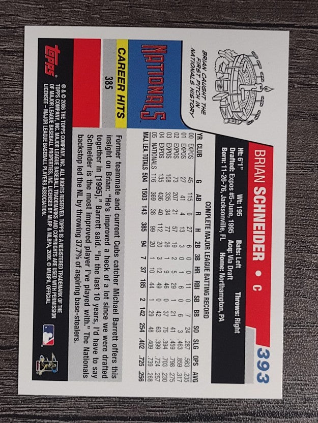 2006 Topps #393 Brian Schneider
