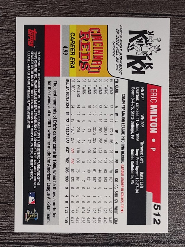 2006 Topps #512 Eric Milton