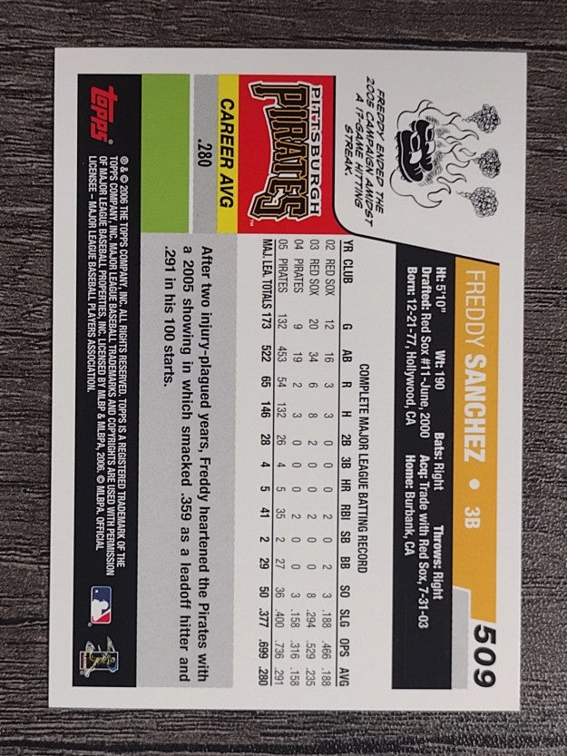 2006 Topps #509 Freddy Sanchez
