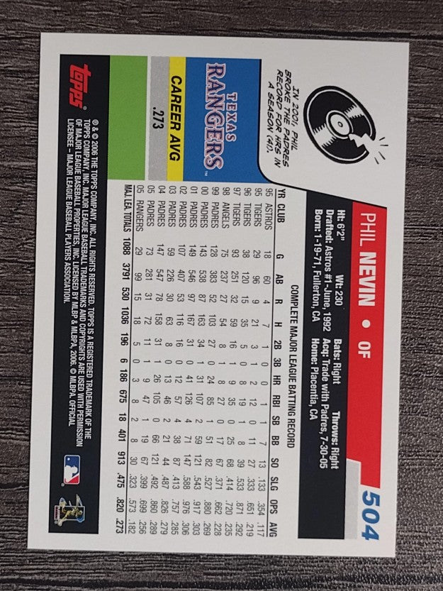 2006 Topps #504 Phil Nevin