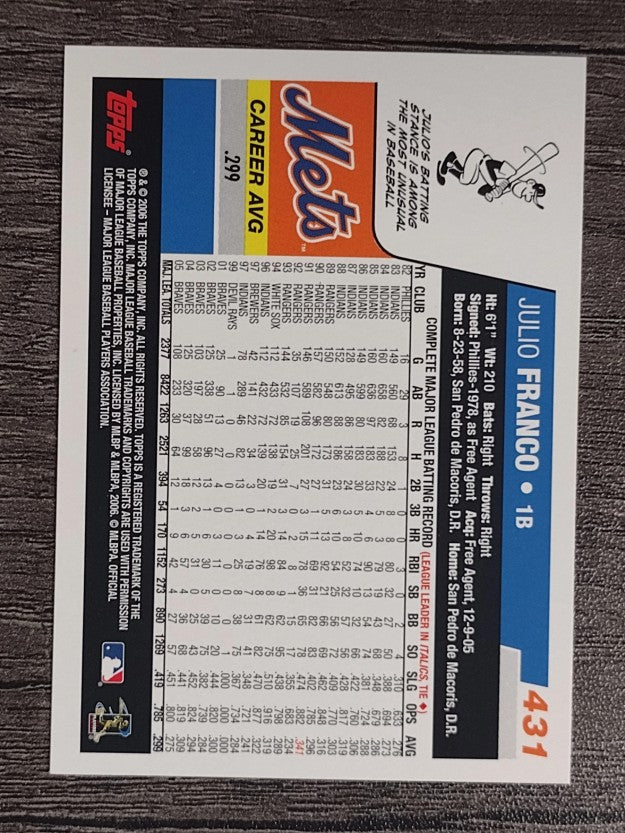 2006 Topps #431 Julio Franco