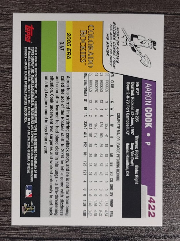 2006 Topps #422 Aaron Cook
