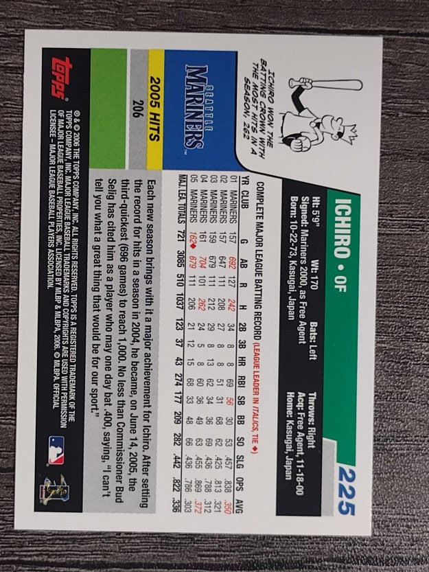 2006 Topps #225 Ichiro Suzuki