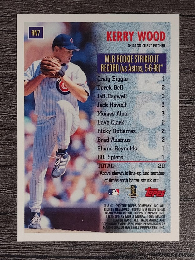 1999 Topps Record Numbers #RN7 Kerry Wood